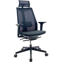 Ntr Vista Mesh Executive Chair With Headrest Black Fabric Seat