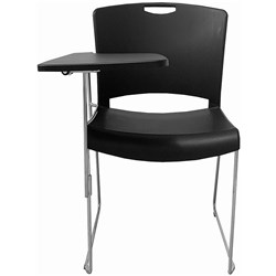 K2 Ntr Pixie Lecturer Visitor Chair Black With Black Tablet Arm Black