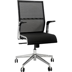 Nts Retro Executive Chair Medium Back Black Mesh