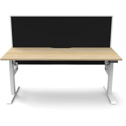 Rapidline Boost Light Single Sided Workstation+Screen 1500W X 750D X 1330Mmh Oak/White
