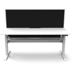 Rapidline Boost Light Single Sided Workstation + Screen + Cable Tray 1800Mmw White/White