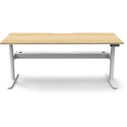 Rapidline Halo+ Single Sided Workstation + Cable Tray 1200W X 750D X 1270Mmh Oak/White