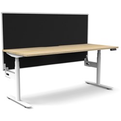 Rapidline Halo+ Single Sided Workstation + Screen 1200W X 750D X 1330Mmh Oak/White