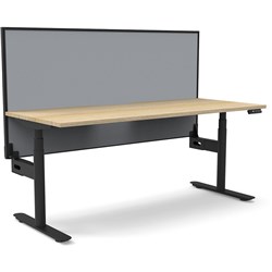 Rapidline Halo+ Single Sided Workstation + Screen 1200W X 750D X 1330Mmh Oak/Black