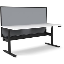 Rapidline Halo+ Single Sided Workstation + Screen + Cable Tray 1200Mmw White/Black