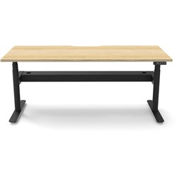 Rapidline Halo+ Single Sided Workstation + Cable Tray 1500W X 750D X 1270Mmh Oak/Black