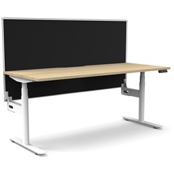 Rapidline Halo+ Single Sided Workstation + Screen 1500W X 750D X 1330Mmh Oak/White