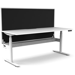 Rapidline Halo+ Single Sided Workstation + Screen + Cable Tray 1800Mmw White/White