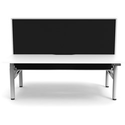 Rapidline Halo+ Back To Back Workstation + Screen 2 Person 1200Mmw White/White