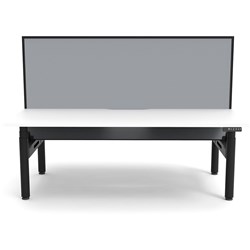 Rapidline Halo+ Back To Back Workstation + Screen 2 Person 1200Mmw White/Black