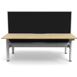 Rapidline Halo+ Back To Back Workstation+Screen+Cable Tray 2 Person 1200Mmw Oak/White