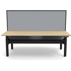 Rapidline Halo+ Back To Back Workstation+Screen+Cable Tray 2 Person 1200Mmw Oak/Black