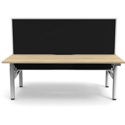 Rapidline Halo+ Back To Back Workstation + Screen 2 Person 1500Mmw Oak/White