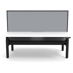 Rapidline Halo+ Back To Back Workstation+Screen+Cable Tray 2 Person 1500Mmw White/Black