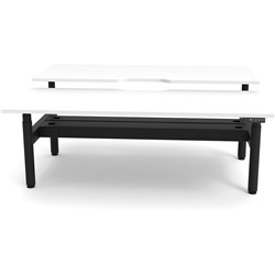 Rapidline Halo+ Back To Back Workstation + Cable Tray 2 Person 1800Mmw White/Black