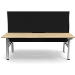 Rapidline Halo+ Back To Back Workstation + Screen 2 Person 1800Mmw Oak/White