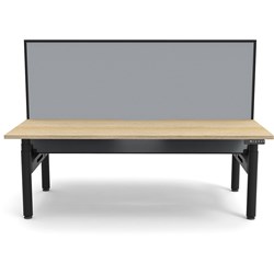 Rapidline Halo+ Back To Back Workstation + Screen 2 Person 1800Mmw Oak/Black