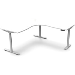 Rapidline Halo+ Corner Workstation 1500/1500W X 750D X 1270Mmh White/White