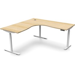 Rapidline Halo+ Corner Workstation 1800/1500W X 750D X 1270Mmh Oak/White