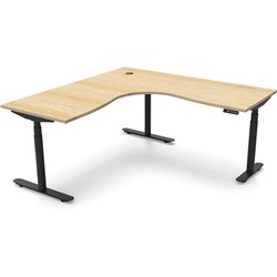 Rapidline Halo+ Corner Workstation 1800/1500W X 750D X 1270Mmh Oak/Black