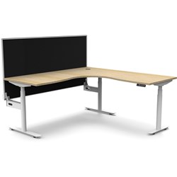 Rapidline Halo+ Corner Workstation+Screen 1800/1500W X 750D X 1330Mmh Oak/White