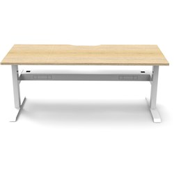 Rapidline Boost Static Single Sided Workstation + Tray 1500W X 750D X 730Mmh Oak/White