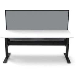 Rapidline Boost Static Single Sided Workstation + Screen + Cable Tray 1800Mmw White/Black
