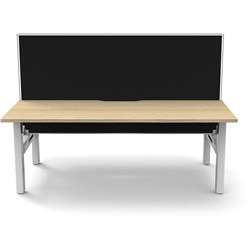 Rapidline Boost Static Back To Back Workstation + Screen 2 Person 1200Mmw Oak/White