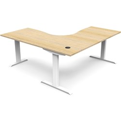 Rapidline Boost Static Corner Workstation 1500/1500W X 750D X 730Mmh Oak/White