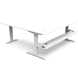 Rapidline Boost Static Corner Workstation + Tray 1500/1500W X 750D X 730Mmh White/White