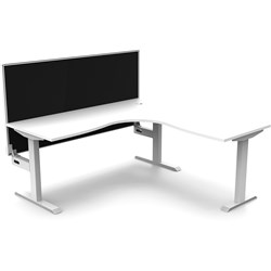 Rapidline Boost Static Corner Workstation+Screen 1800/1800W X 750D X 1330Mmh White/White