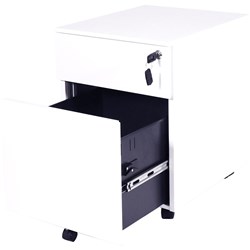 Rapidline 2 Drawer Mobile Pedestal 390W X 472D X 527Mmh White