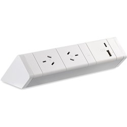 Rapidline Athena Power Rail Kit 2 Gpo + 1 Usb-A + 1 Usb-C White