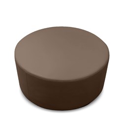 K2 Mawson Junior Round Ottoman Dark Brown Pu Leather