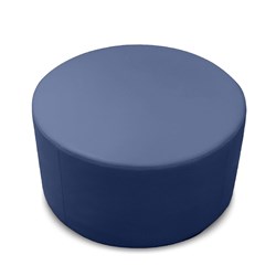 K2 Mawson Senior Round Ottoman 700Mm Diameter Blue Pu Leather