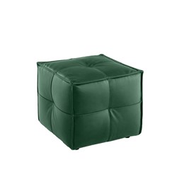 K2 Cube Square Ottoman Green PU Leather 