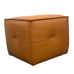 K2 Cube Square Ottoman Orange Genuine Leather 