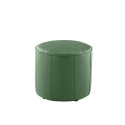 K2 Keg Round Ottoman Green PU Leather 