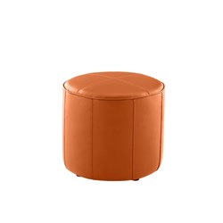 K2 Keg Round Ottoman Orange PU Leather 