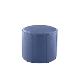 K2 Keg Round Ottoman Blue Pu Leather