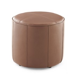 K2 Keg Round Ottoman Dark Brown Pu Leather