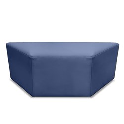K2 Sturt Trapezium Ottoman Blue Pu Leather