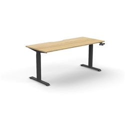 Rapidline Boost Manual Height Adjustable Single Workstation 1200Wx705-1155Mmh Oak/Black