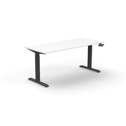 Rapidline Boost Manual Height Adjustable Single Workstation 1500Wx705-1155Mmh White/Black