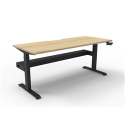 Rapidline Boost Manual Height Adjustable Single Workstation + Cable Tray 1200Wx705-1155Mmh