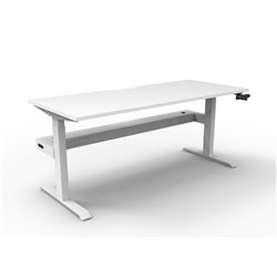 Rapidline Boost Manual Height Adjustable Single Workstation + Cable Tray 1200Wx705-1155Mmh