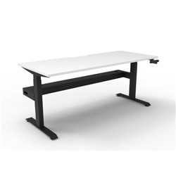 Rapidline Boost Manual Height Adjustable Single Workstation + Cable Tray 1800Wx705-1155Mmh