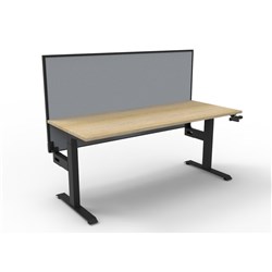 Rapidline Boost Manual Height Adjustable Single Workstation + Screen 1200W X 705-1155Mmh