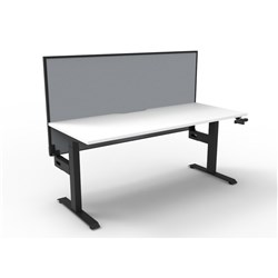 Rapidline Boost Manual Height Adjustable Single Workstation + Screen 1200W X 705-1155Mmh