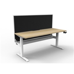 Rapidline Boost Manual Height Adjustable Single Workstation +Tray+Screen 1800Wx705-1155Mmh